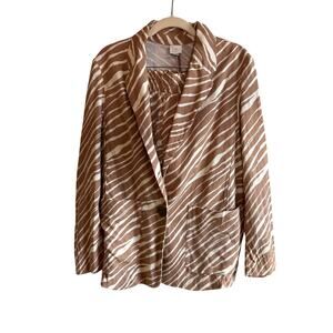 A New Day | Animal Print Linen Blend Jacet and Short Suit | Medium